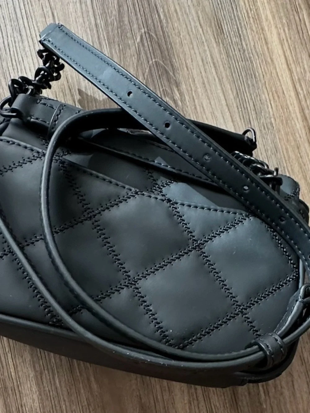 Tory Burch Black Quilted Logo Crossbody